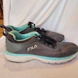 Fila Womens Memory Foam Outreach Athletic Running Tennis Shoe  Teal Grey, 9.5